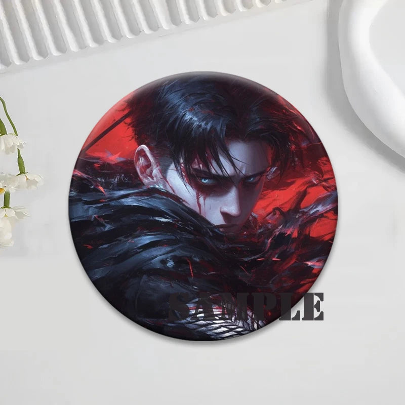 Anime Attack on Titan Brooches Exquisite Badge Eren Jäger Mikasa Ackerman Armin Arlert Levi Rivaille Rival Ackerman Cartoon Pins