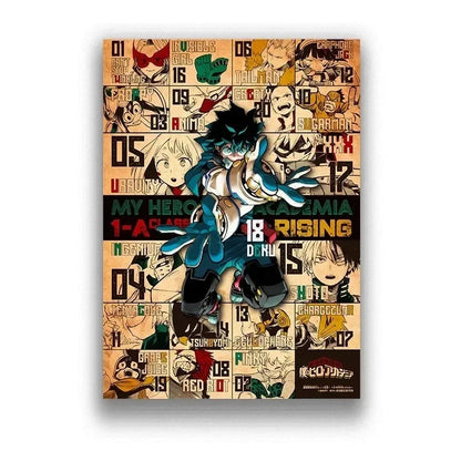 My Hero Academia Poster Anime Decor Bar Cafe Canvas Painting Posters and Prints Wall Art Pictures for Living Room Decoration