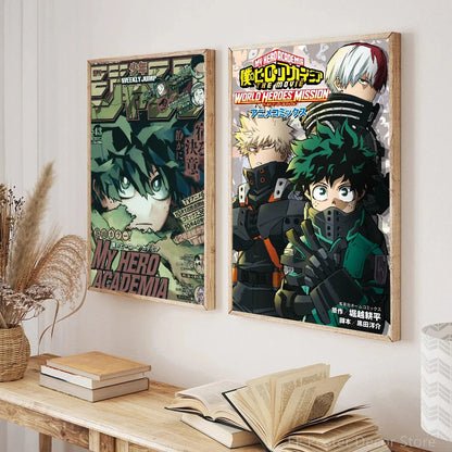 My Hero Academia Poster Home Living Room Bedroom Bar Cafe Art Decor