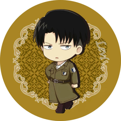 Attack on Titan Q-Version Anime Badge Handmade Cartoon Brooches Eren Jaeger Armin Arlert Lapel Pins Backpack Hat Decorations