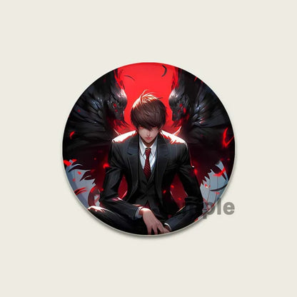 Death Note HD Print Anime Pins Handmade Round Brooches L Killer Yagami Light Cosplay Badge Backpacks Jewelry Gifts Accessory