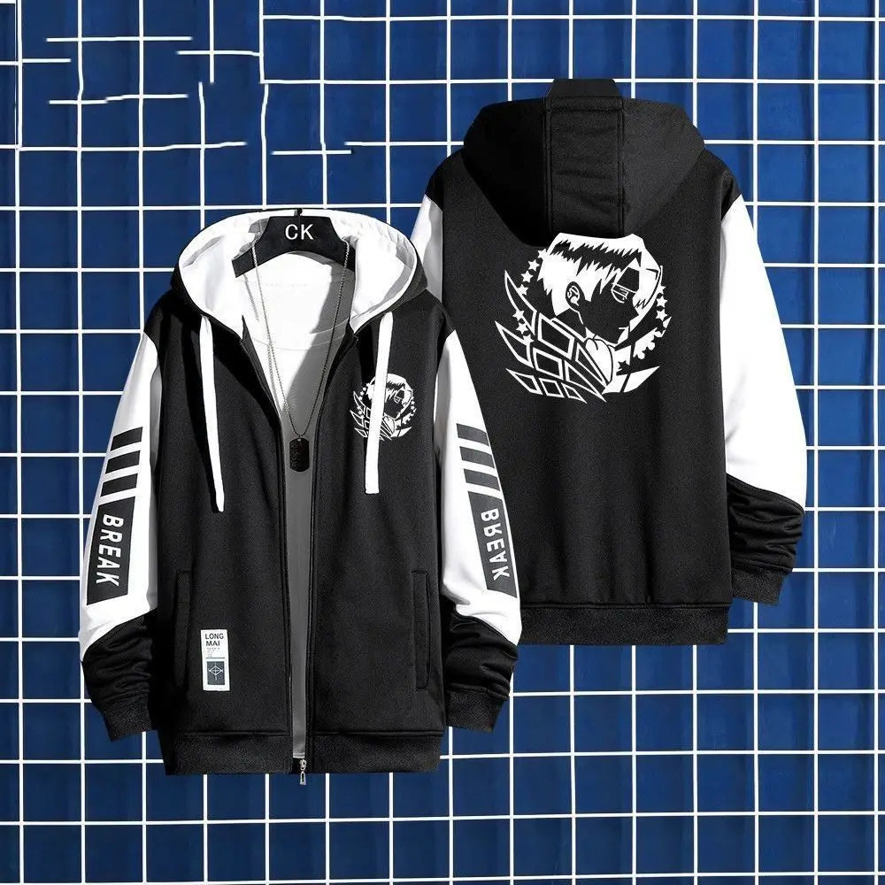 Anime Attack on Titan Scout Regiment Thin style Hoodie Zipper Sports Coat Men Women Printed Long Sleeve Role Playing Sportswear
