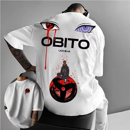 Japanese Anime Men's T-shirt Summer New Trend Hip Hop Cotton Printed Short-sleeved Casual Daily Oversized Half-sleeved Top