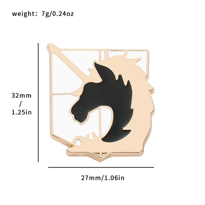 Anime Attack on Titan Enamel Brooch Eren Jaeger Mikasa Ackerman Jiyuu No Tsubasa Cartoon Lapel Badge Adornment Gift Wholesale