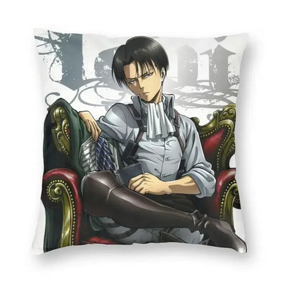 Levi Ackerman Attack On Titan Cushion Cover Print Harajuku Anime Manga Floor Pillow Case for Car Pillowcase Home Decor