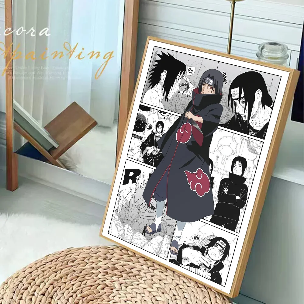 Amine u-Uchiha Itachi Anime Posters Sticky Whitepaper Sticker DIY Room Bar Cafe Kawaii Room Decor