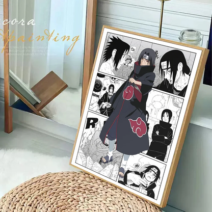 Amine u-Uchiha Itachi Anime Posters Sticky Whitepaper Sticker DIY Room Bar Cafe Kawaii Room Decor