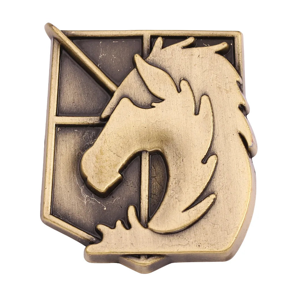 Anime Attack on Titan Enamel Brooch Eren Jaeger Mikasa Ackerman Jiyuu No Tsubasa Cartoon Lapel Badge Adornment Gift Wholesale