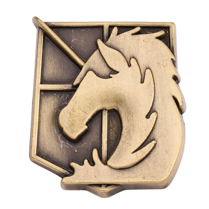 Anime Attack on Titan Enamel Brooch Eren Jaeger Mikasa Ackerman Jiyuu No Tsubasa Cartoon Lapel Badge Adornment Gift Wholesale