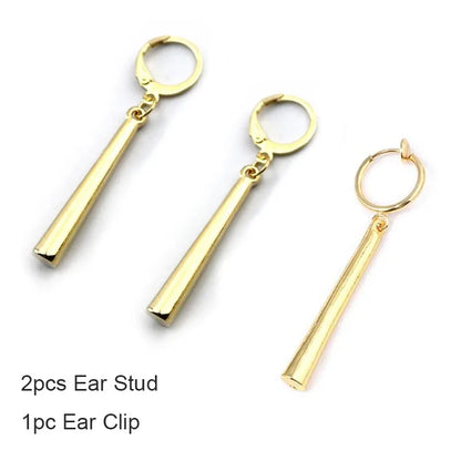 1/3pcs Anime Roronoa Zoro Cosplay Earrings, Long Column Pendant Drop Earrings Ear Clips Stud for Women Men Jewelry Gift