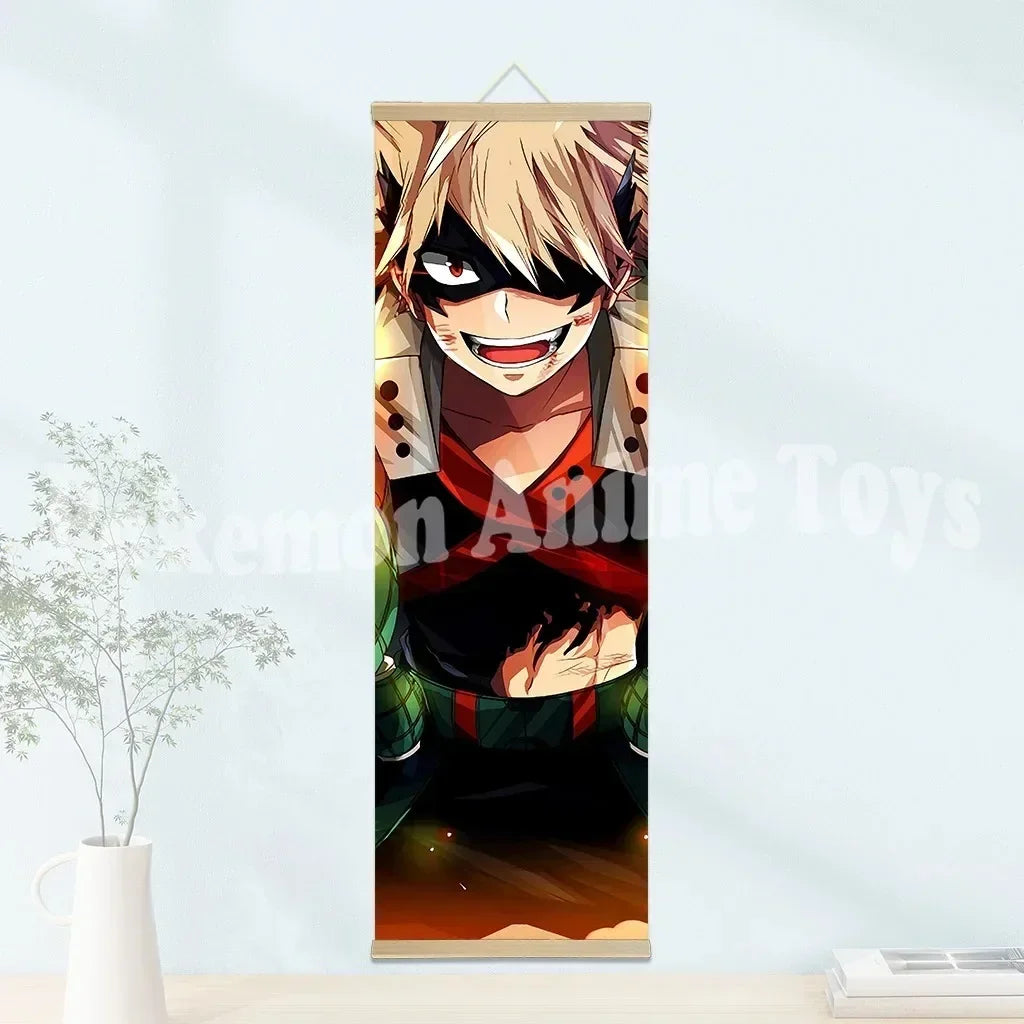 My Hero Academia Poster: Hanging Scroll, HD Quality Wall Art, Retro Posters for Home Room Wall Decoration