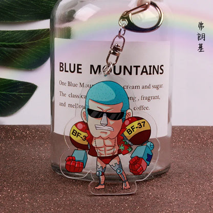 Anime One Piece Luffy Charlotte Linlin Katakuri Edward Newgate Donquixote Doflamingo Jinbe Acrylic Keychains Pendants Figure Toy
