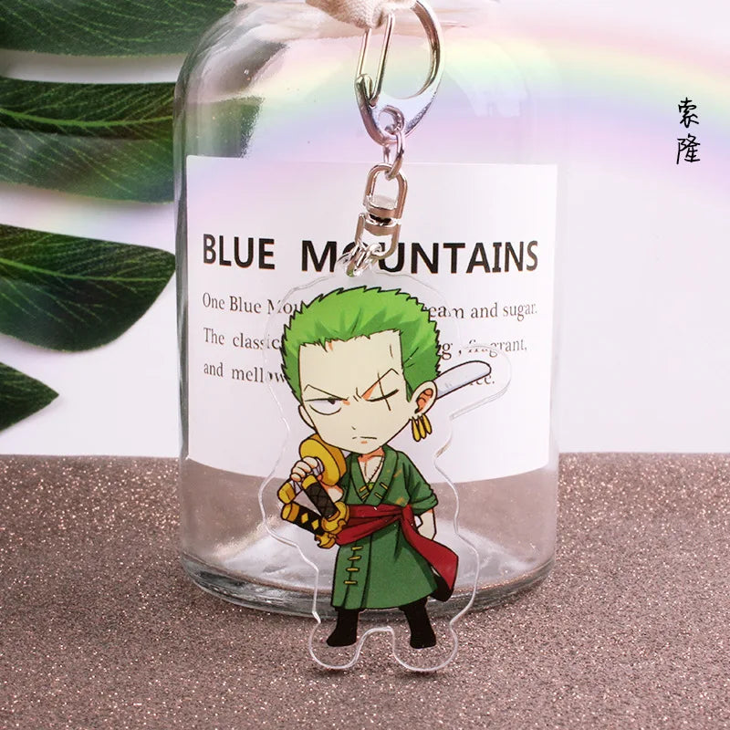 Anime One Piece Luffy Charlotte Linlin Katakuri Edward Newgate Donquixote Doflamingo Jinbe Acrylic Keychains Pendants Figure Toy