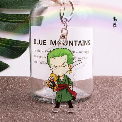Anime One Piece Luffy Charlotte Linlin Katakuri Edward Newgate Donquixote Doflamingo Jinbe Acrylic Keychains Pendants Figure Toy