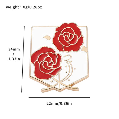 Anime Attack on Titan Enamel Brooch Eren Jaeger Mikasa Ackerman Jiyuu No Tsubasa Cartoon Lapel Badge Adornment Gift Wholesale