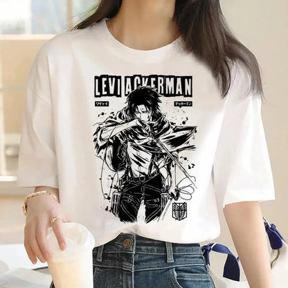 Japanese Anime Attack on Titan Graphic Print Harajuku T Shirt Casual Fashion Short Sleeve Plus Size T Shirt Women Retro Tops