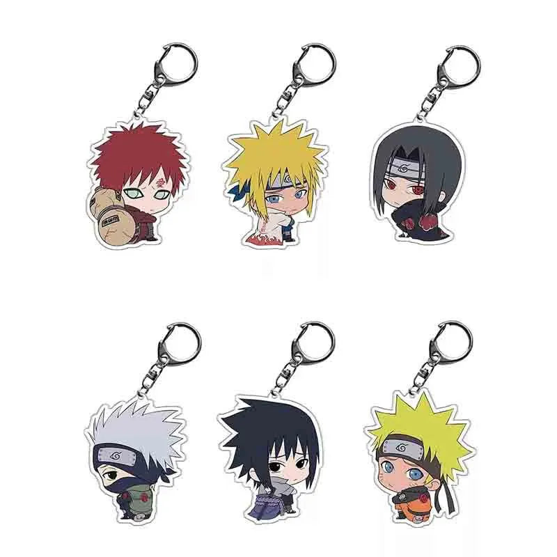 Anime Ninja Uzumaki Hatake Kakashi Uchiha Itachi Jiraiya  Acrylic Keychain Women Jewelry Gift Figures Toys