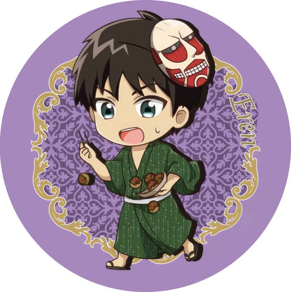 Attack on Titan Q-Version Anime Badge Handmade Cartoon Brooches Eren Jaeger Armin Arlert Lapel Pins Backpack Hat Decorations