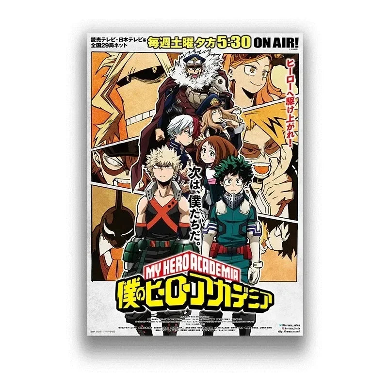 My Hero Academia Poster Anime Decor Bar Cafe Canvas Painting Posters and Prints Wall Art Pictures for Living Room Decoration