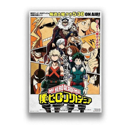 My Hero Academia Poster Anime Decor Bar Cafe Canvas Painting Posters and Prints Wall Art Pictures for Living Room Decoration