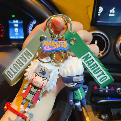 Cartoon Anime Naruto Action Figures Keychains  Sasuke Kakashi Key Pendant Cartoon Bag Pendant Doll Keychain Boy Gift