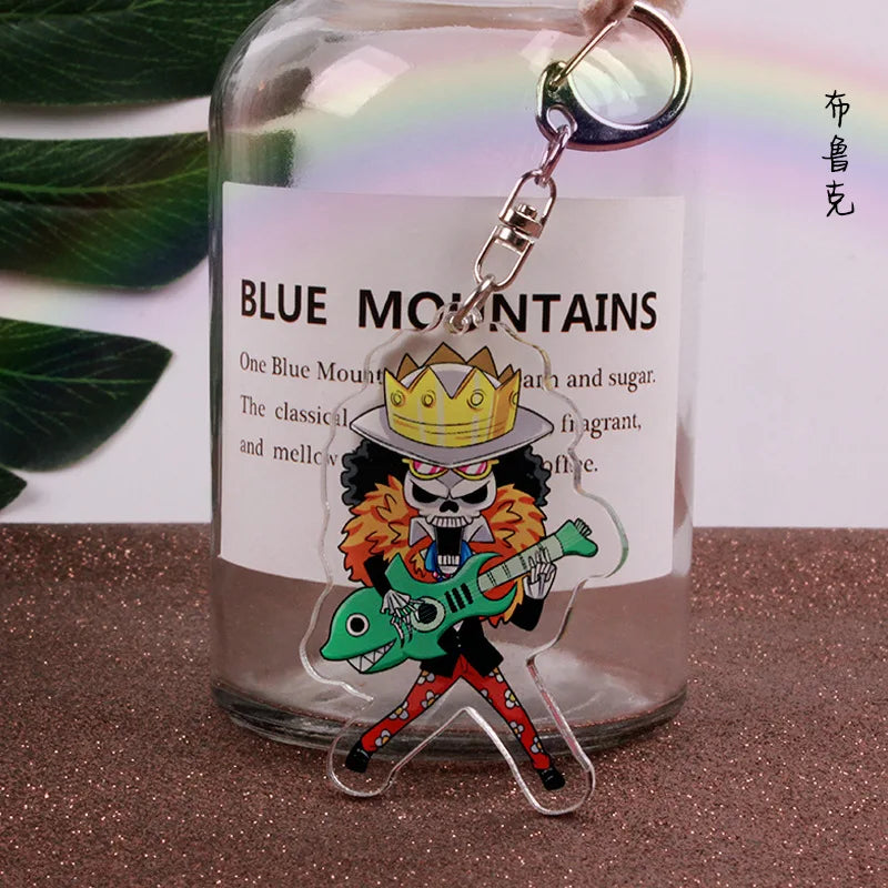 Anime One Piece Luffy Charlotte Linlin Katakuri Edward Newgate Donquixote Doflamingo Jinbe Acrylic Keychains Pendants Figure Toy