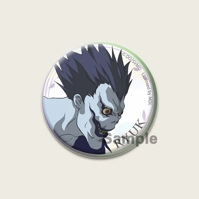Death Note HD Print Anime Pins Handmade Round Brooches L Killer Yagami Light Cosplay Badge Backpacks Jewelry Gifts Accessory