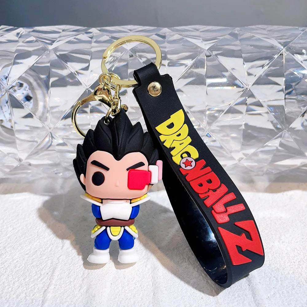 Cartoon Anime Dragon Ball Figure Keychain Creative Cute Goku PVC Doll Toys Car Keychain Pendant Cute Bag Ornament Accessories
