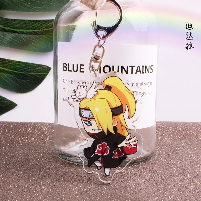 Anime Tobi Uchiha Obito Itachi Madara Uzumaki Hatake Kakashi Hyuga Hinata Deidara Acrylic Keychains Pendants Figure Toys Gifts