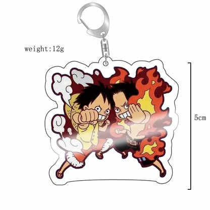 Anime One Piece Luffy Zoro Sanji Nami Ussop Chopper Franky Brook Law Ace Acrylic Keychain Figure Toys Gifts Pendant Jewelry