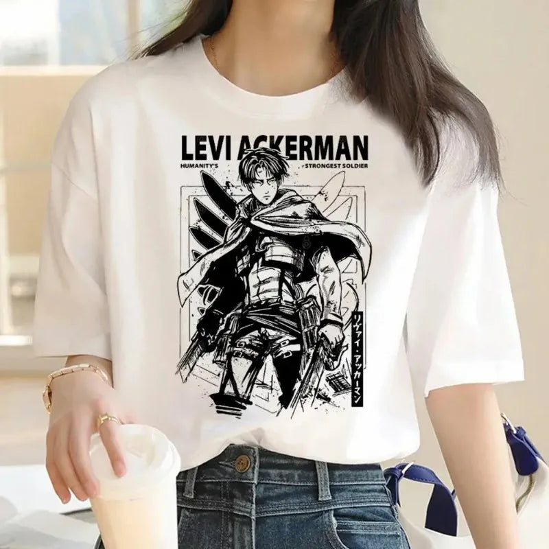 Japanese Anime Attack on Titan Graphic Print Harajuku T Shirt Casual Fashion Short Sleeve Plus Size T Shirt Women Retro Tops