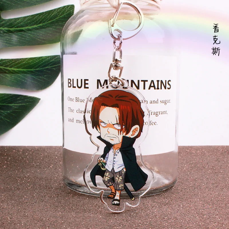 Anime One Piece Luffy Charlotte Linlin Katakuri Edward Newgate Donquixote Doflamingo Jinbe Acrylic Keychains Pendants Figure Toy