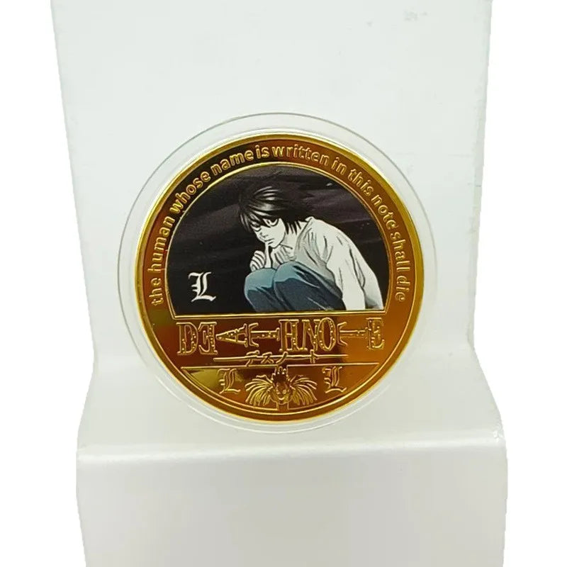 Miniso Death-Note Character Coins Set - Anime-Themed Ryuk L Lawliet Tokens, Colorful Japanese Manga Souvenir for Collectors