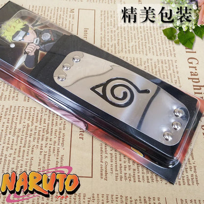Anime Figures Headbands Guard Ninja Accessories Uzumaki Hatake Kakashi Head Belt Cosplay Props Kids Toys Cool Gift