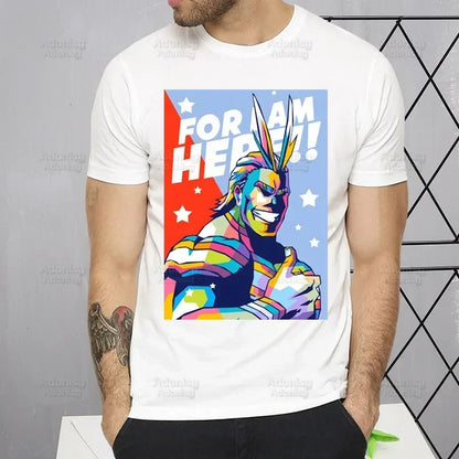 My Hero Academia T Shirt Men Retro Washed Tops Tee Harajuku Midoriya Izuku Tshirt Streetwear Hip Hop Male Bakugou Anime T-shirts