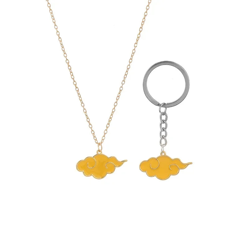 New Red Auspicious Cloud Long Necklace For Women Anime Accessories Itachi Titanium Jewelry Cartoon Men's Neck Chains Gift