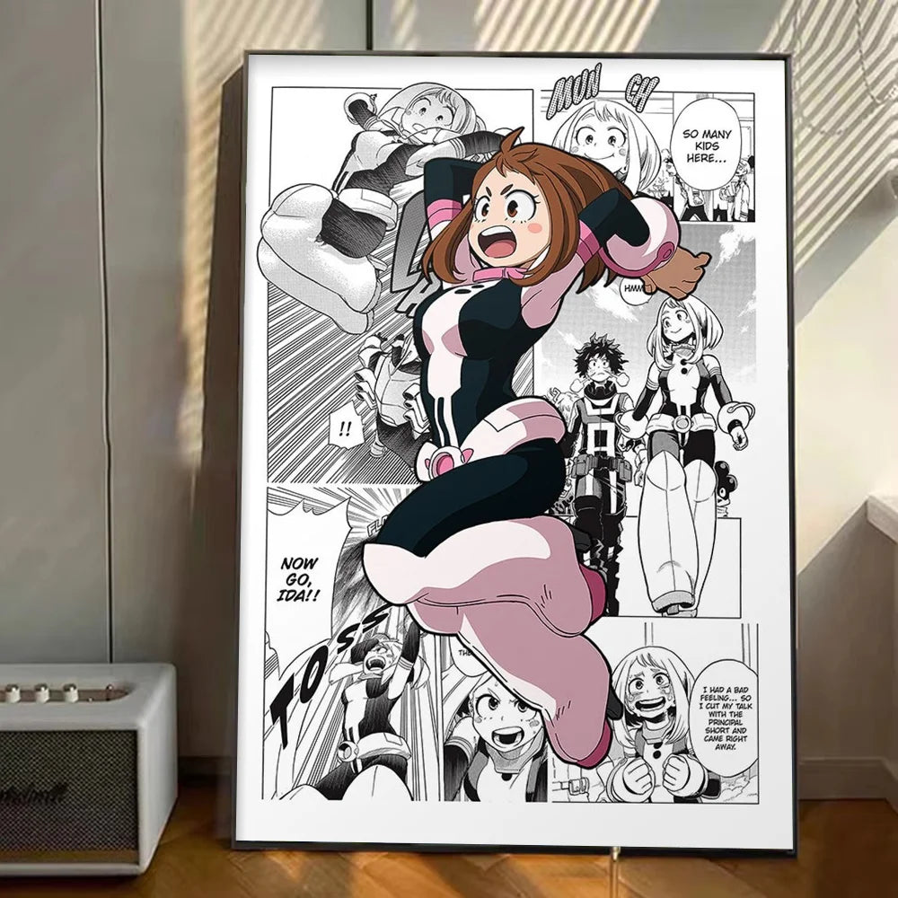 My Hero Academia Anime Poster Stickers Art Wall Murals Decor Game Room Decor Gifts Kawaii HD Painting Cat Cars