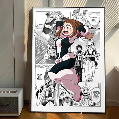 My Hero Academia Anime Poster Stickers Art Wall Murals Decor Game Room Decor Gifts Kawaii HD Painting Cat Cars