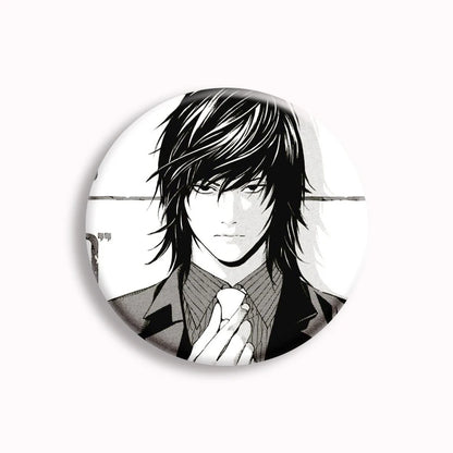Japanese Anime Death Note Button Pins Handmade L Killer Yagami Light Round Brooch Cosplay Accessories Decor Friends Gifts