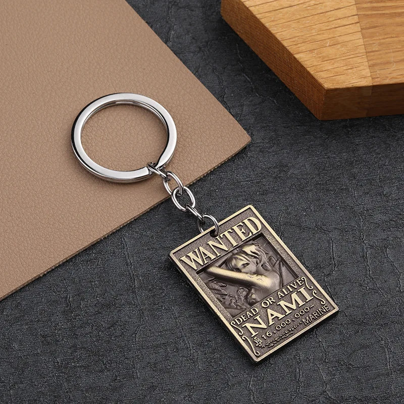 Anime One Piece Metal Keychain Luffy Hat Zoro Nami Sanji Chopper Figure Pendant Car Keyring For Men Women Kid Gift Jewelry