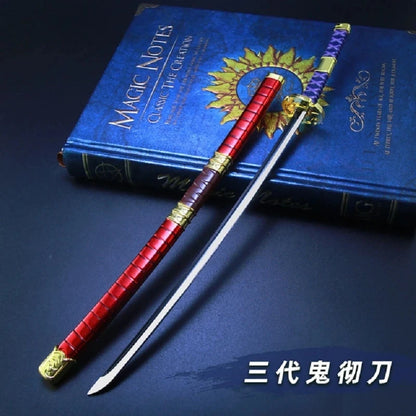 25cm Metal Katana Sword Zoro Sword Samurai Blade Espadas Japan Anime Accessories Toy Weapon Prop Ornament Decor Kid Toy Gifts