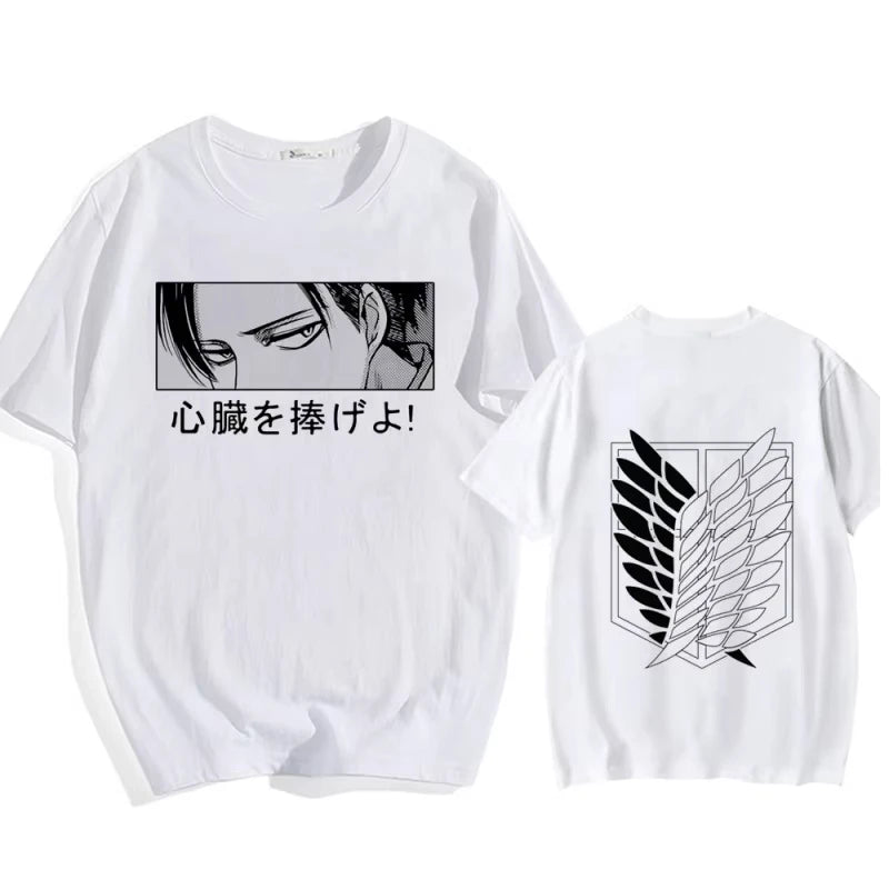 2025 Women's T-shirts Anime Attack on Titan Print Short-sleeved T-shirts Men's Luxury T-shirts Summer Casual Streetwear Oversize