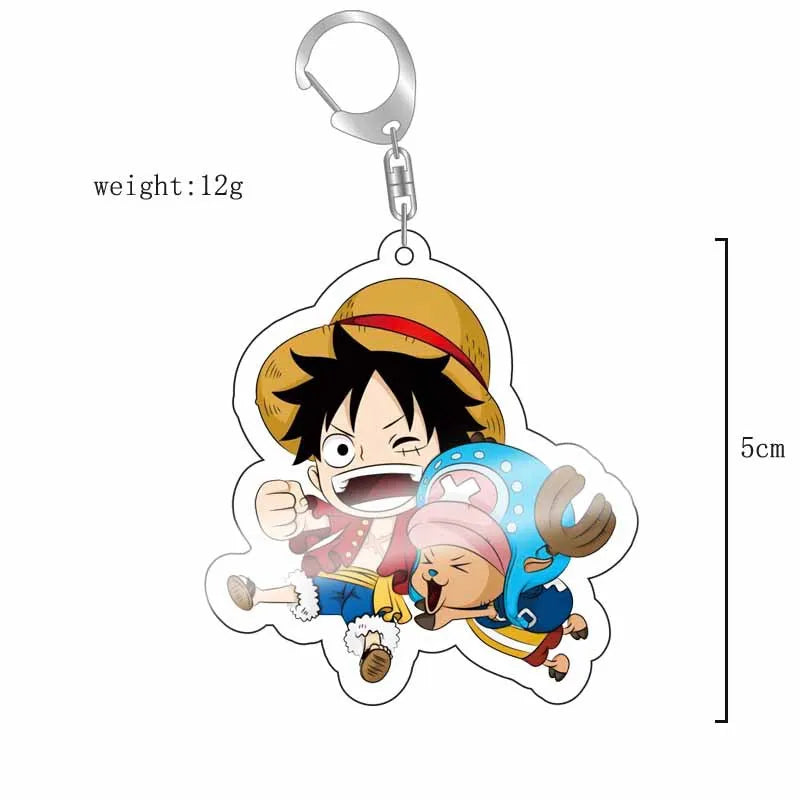 Anime One Piece Luffy Zoro Sanji Nami Ussop Chopper Franky Brook Law Ace Acrylic Keychain Figure Toys Gifts Pendant Jewelry