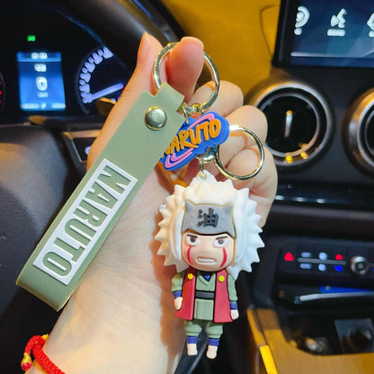Cartoon Anime Naruto Action Figures Keychains  Sasuke Kakashi Key Pendant Cartoon Bag Pendant Doll Keychain Boy Gift