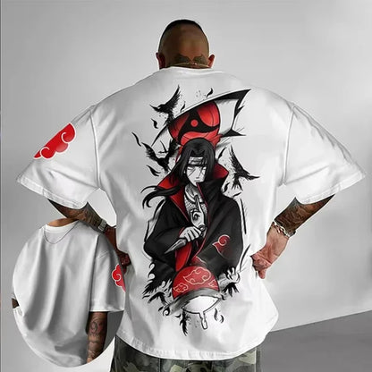 Japanese Anime Men's T-shirt Summer New Trend Hip Hop Cotton Printed Short-sleeved Casual Daily Oversized Half-sleeved Top