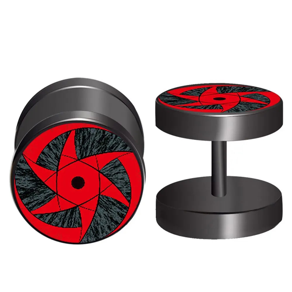 Anime Uzumaki Naruto Earrings Accessories Uchiha Itachi Sharingan Cosplay Party Studs Earrings Toys for Women Men Girl Gift