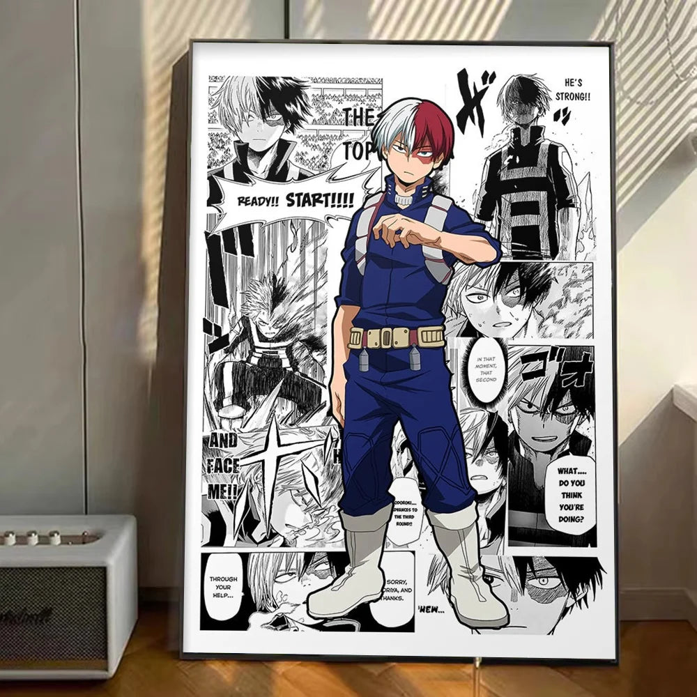 My Hero Academia Anime Poster Stickers Art Wall Murals Decor Game Room Decor Gifts Kawaii HD Painting Cat Cars