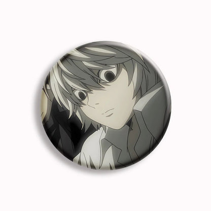 Japanese Anime Death Note Button Pins Handmade L Killer Yagami Light Round Brooch Cosplay Accessories Decor Friends Gifts