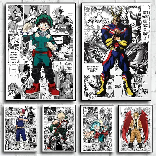 My Hero Academia Canvas Poster  Anime Wall Art for Living  Kids Room Decor