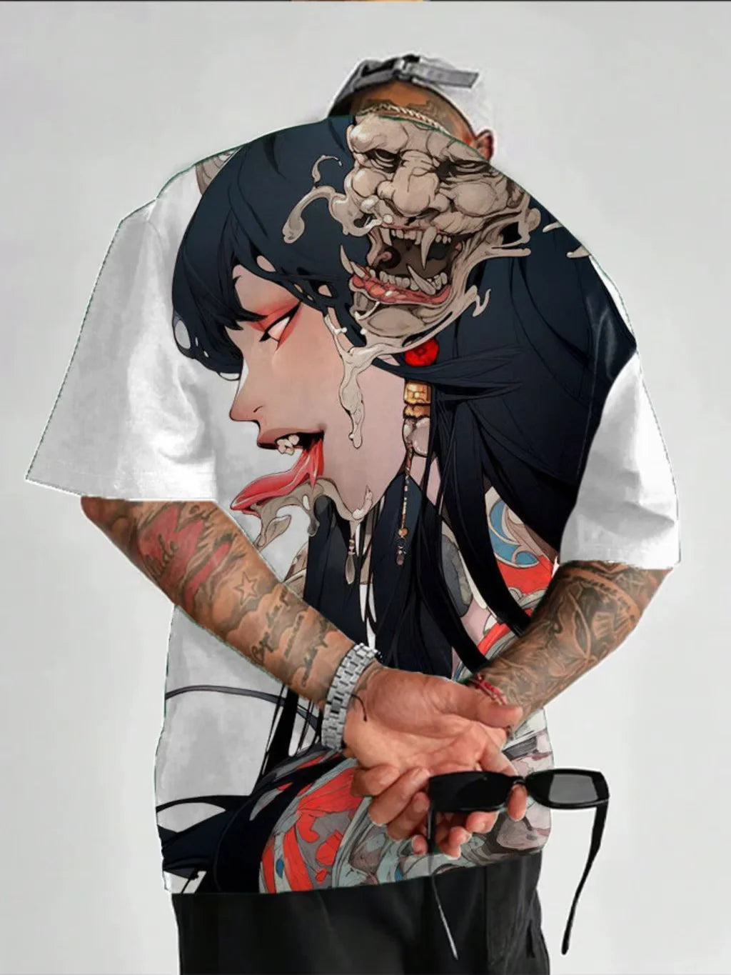 Men's T-Shirt Anime Girl Character Tee 3D Sexy Beauty Printed t shirt Loose Casual Street Men Top Oversized Short Sleeve T-shirt